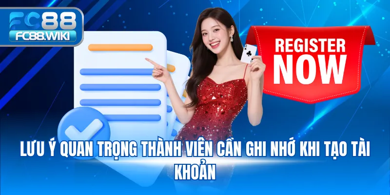 Lưu ý quan trọng thành viên cần ghi nhớ khi tạo tài khoản