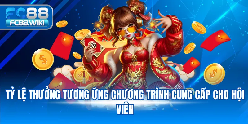 Tỷ lệ thưởng tương ứng chương trình cung cấp cho hội viên